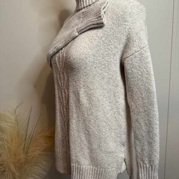 Cowl Neck Cream Sweater - Picture 6 of 6